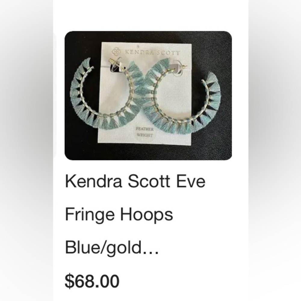 Nwt in box Kendra Scott Great Gift hoop Fringe pouch and box